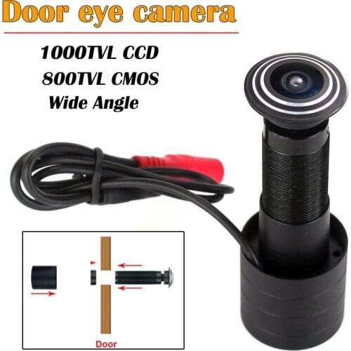 Door Eye Camera 800TVL Wide Angle 1000TVL SONY CCD Mini Peephole Fisheye Color CVBS Analog Home Security Camera