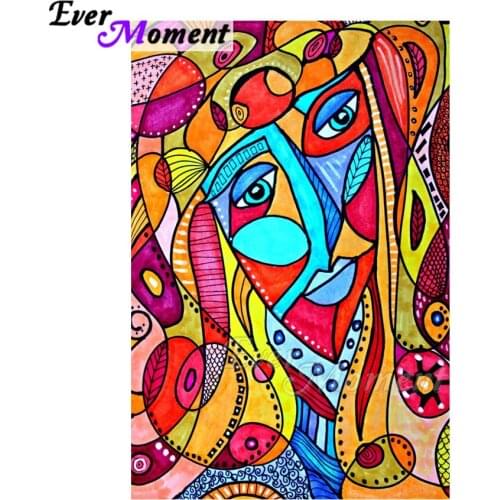 Ever Moment Diamond Painting Handmade Abstract Woman Color Full Square Drill Decoration For Home Diamond Embroidery ASF2040