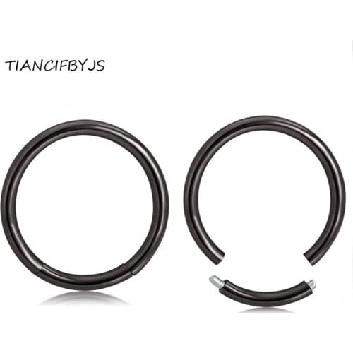 TIANCIFBYJS Hoop Nose Ring 60pcs/lot Mixed Colors segment Tragus Bar Women Body Jewelry Piercing Eyebrow Septum Earring 60PCS