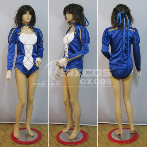 Hot Game Fate Stay Night Saber Cosplay Costume Cute Blue Jumpsuit Female Halloween/Party Role Play Clothing Custom-Make Any Size
