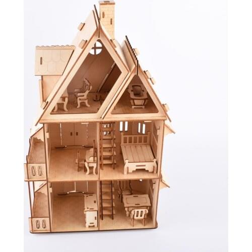 DIY Wooden Furniture Hand Craft Miniature Box Creative Gift Toy 3D Puzzle Puzzles Jigsaw Baby Educational Learning Toys