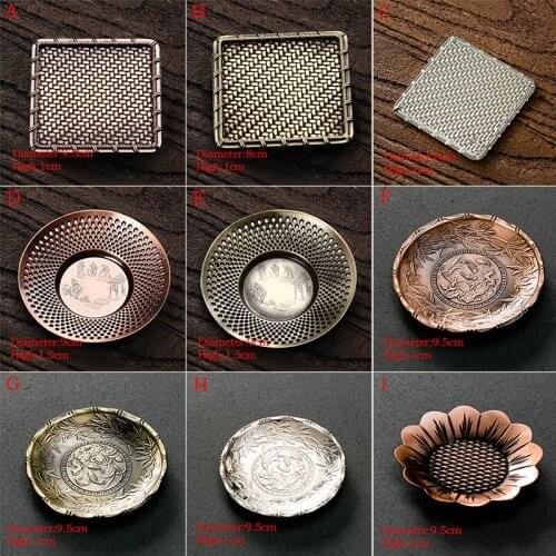 Multifunctional Vintage Tin Iron Bronze Coaster Cup Holder Saucer Teacup Placemat Table Mats Kung Fu Tea Accessories Coasters