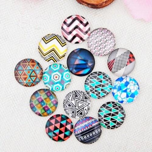 Mosaic art 12MM-30mm Glass mosaic Cabochons Flatback Dome Cabochons Pendant for Jewellery Making