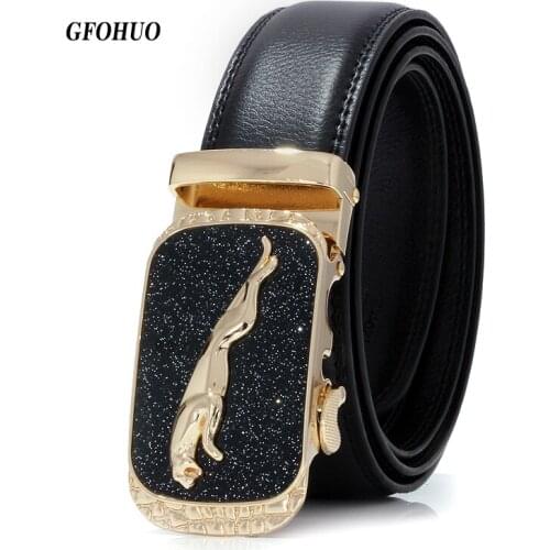GFOHUO New Designer Automatic Buckle Cowhide Leather men belt Fashion Luxury belts for men designer belts men high quality