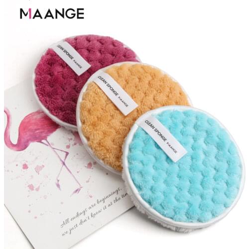 MAANGE 1/2/3pc 11 colors Makeup Removers Makeup Remover towel Face Cleansing Cloth Pads Plush puff Fashion New Cleaning puff New