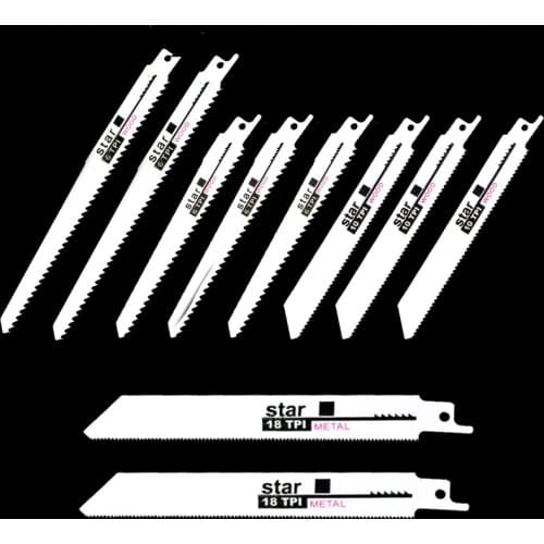 10pcs Jig Saw Blade Reciprocating Saw Blades Saber Saw Multi Saw Blade For Cutting Wood Metal PVC Tube Power Tools Accessories