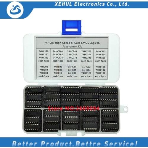 30 Types 74HCxx Series Logic IC Assortment Kit, High-Speed Si-Gate CMOS IC