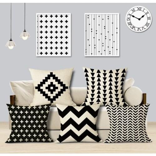 Top Quality Geometric simple style pillow cover home cushions cover stripe Wave point cushion Dropshipping throw pillows