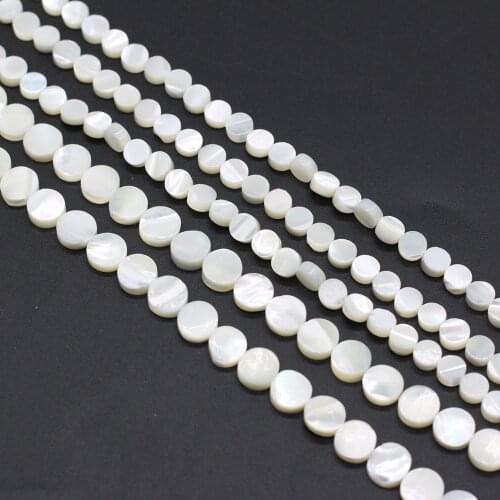 Wholesale Natural Mother of Pearl Shell Beads Coin Disc Shell Loose Beads for DIY Earring Necklace Jewelry Making 14'' Strand