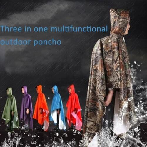 3 In 1 Outdoor Waterproof Raincoat Rain Coat Men Raincoat Women Awning From The Rain Motorcycle Rain Poncho Picnic Mat