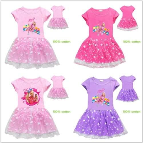Youtube Baby Girls JoJo Siwa Pattern Dress For Girls Summer Vestidos Princess Dress Kids Casual Children Clothing Pretty Costume