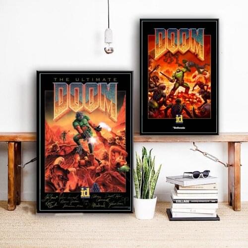 Video Games The Ultimate Doom Game Canvas Painting Posters And Prints Pictures On The Wall Vintage Decoration Home Decor Cuadros