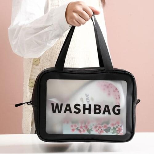 Transparent zipper cosmetic bag for women travel waterproof toiletry bags travel makeup organizer case