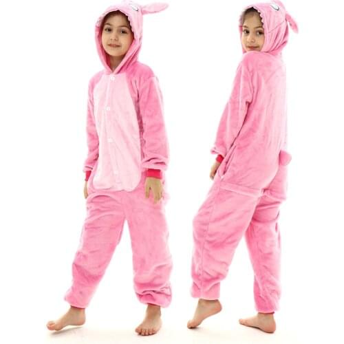 Christmas Boy Girl Pajama Children Unisex Pijama Stitch Rabbit Unicorn Kid Cartoon Animal Cosplay Pyjama Onesie Hoodie Sleepwear