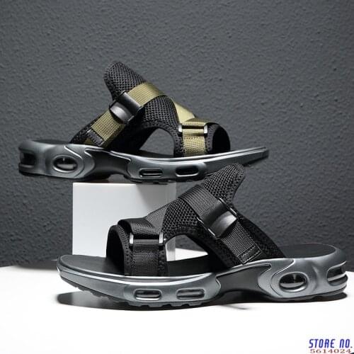 Air Cushion Slippers Men Anti-shock Slippper Canvas Scuffs Man Comfortable Skidproof Slippers Outside Men Sandals