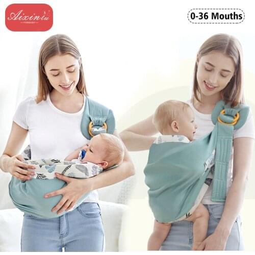 Newborns Sling Multifunctional Infant Nursing Cover Wrap Cotton Breathable Mesh Fabric Breast-feeding Carrier 0-36M Baby Gifts
