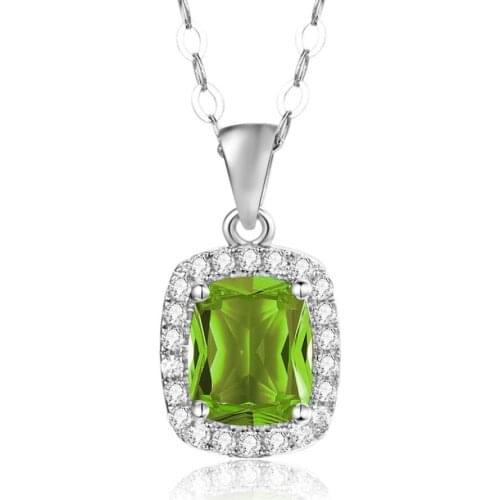 Szjinao Green Peridot Silver Pendant 925 Women Jewelry With Diamonds Gemstone Olive Boho Fine Jewelly Colgantes Wihtout Chain