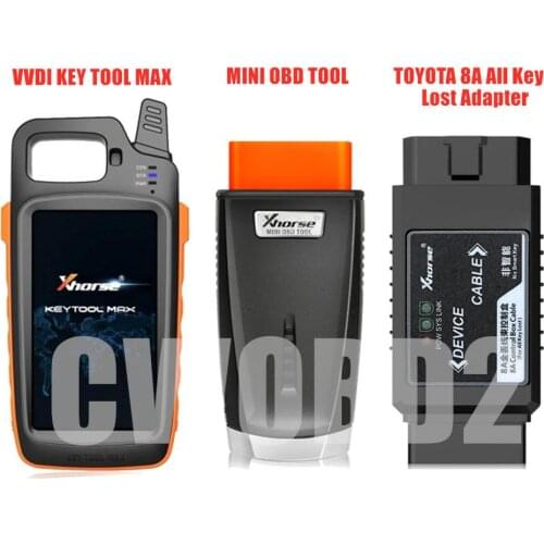 Xhorse VVDI Key Tool Max + MINI OBD Tool + 8A All Keys Lost Adapter Update Online