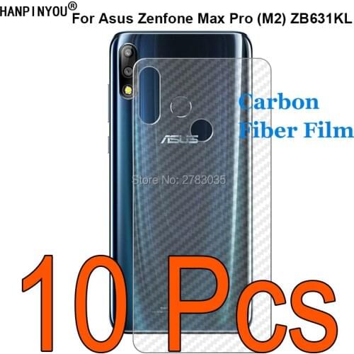 10 Pcs/Lot For Asus Zenfone Max Pro (M2) ZB631KL Durable 3D Anti-fingerprint Transparent Carbon Fiber Back Film Screen Protector
