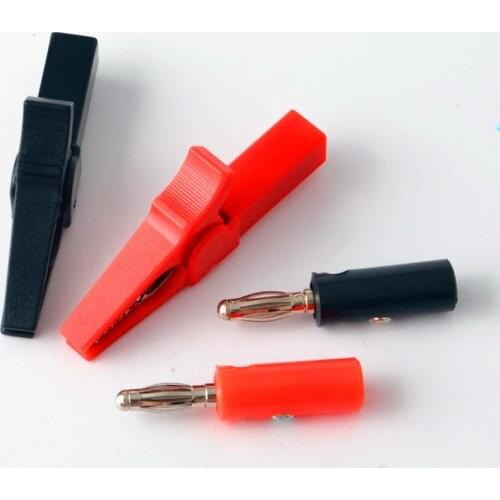 55MM Alligator clip + BANANA PLUG, test probe with 4mm Banana Plug Cable Clips