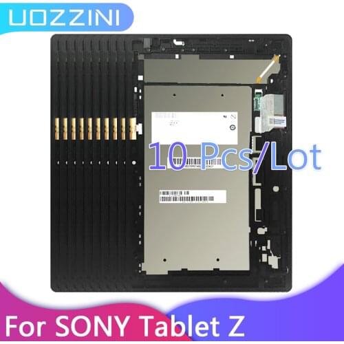 10Pcs/Lot For Sony Xperia Tablet Z 10.1 SGP311 SGP312 SGP321 LCD Display Touch Screen Digitizer Panel Assembly With Frame Tested