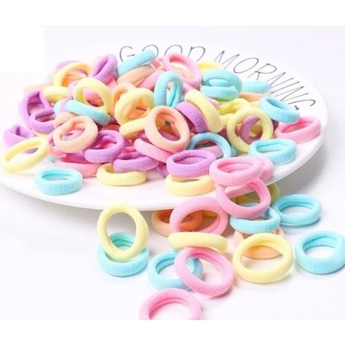100pcs/lot Elastic Hair Band Children Small Candy Hair Band Kids Girls Fashion Headbands Gum for Hair Accessories