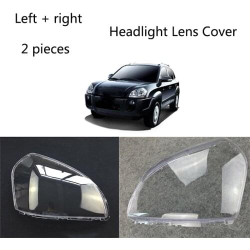 2 pieces Headlight Headlamp Clear Lens Shell Cover Left & Right For HYUNDAI TUCSON 2005 2006 2007 2008 2009