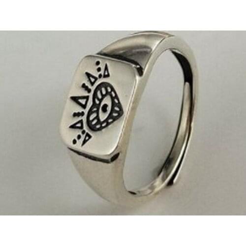 2019 new 100% real s925 pure silver ring for female old Thai silver ring trend heart-shaped pattern 925 silver womans ring