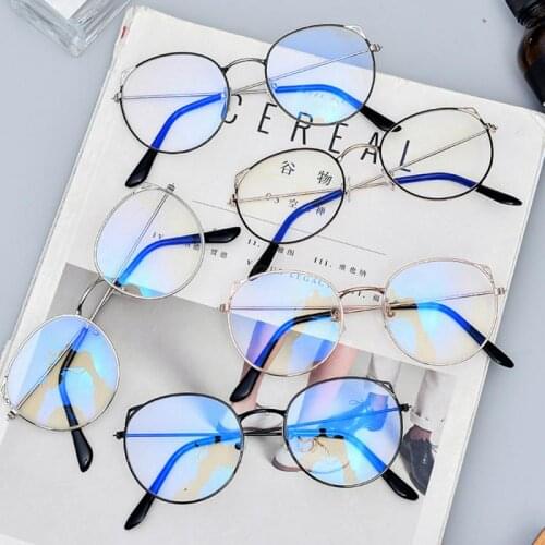 2021 Trends Office Cat Eye Anti Blue Light Oversized Glasses Computer Optical Eye Spectacle UV Blocking Filter Round Glasses