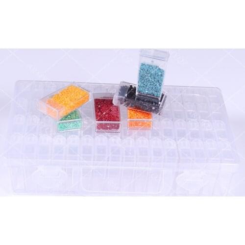 2021 NEW 64 Gird Diamond Painting Box Storage Tool Accessories Bead Container Rhinestone Diamond Embroidery Stone Storage Box