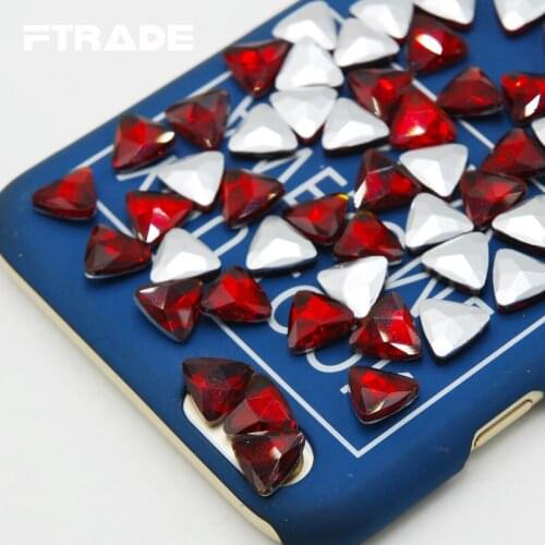 Promotions Tri-angle Shape Red/Light Siam Color Glass Crystal PointBack Rhinestones Glue on iron-on Garment Stones 6-23mm