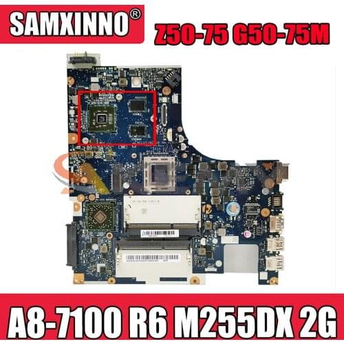Akemy ACLU7/ACLU8 NM-A291 Motherboard For Lenovo Z50-75 G50-75M Laptop Motherboard CPU A8-7100 R6 M255DX 2G 100% Test Work