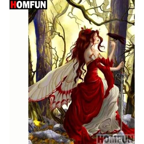 HOMFUN Full Square/Round Drill 5D DIY Diamond Painting "Butterfly fairy" 3D Diamond Embroidery Cross Stitch Home Decor A20157