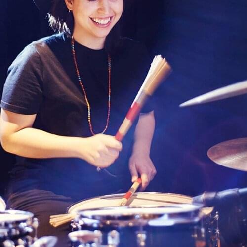 Aluminum Handles Retractable Drum Wire Brushes and 1 Pair Rods Drum Sticks with Storage Bag for Drummers Beginners Kit