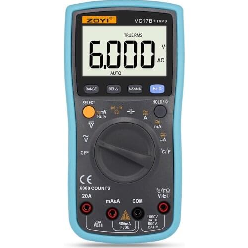 OUTEST Digital Multimeter True RMS 6000 Counts Auto Range Multimeter Tester AC/DC Ammeter Voltmeter Ohm Pocket Meter