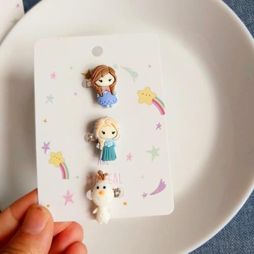 Disney childrens doll accessories ring cartoon frozen elsa anna princess mermaid girls ring 3 pcs a card