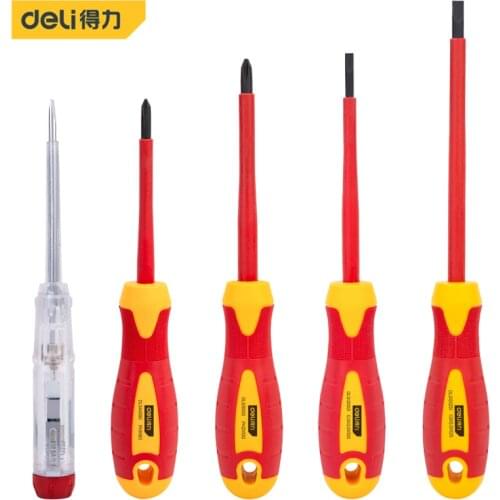 Deli 1/Set VDE Insulated Screwdriver Set CR-V Voltage 1000V Magnetic Phillips Slotted Torx Screwdriver Durable Hand Tools