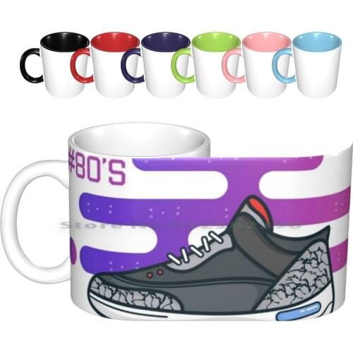 #80s Shoes Ceramic Mugs Coffee Cups Milk Tea Mug Retro Vintage Oldschool Neon Classic Style Fashion 80s Shoes Cool Hiphop