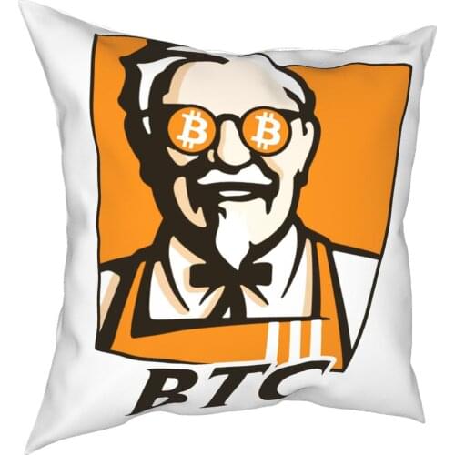 Bitcoin BTC Original Recipe Funny KFC Square Pillow Case Throw Pillow Custom Pillowcover Home Decor