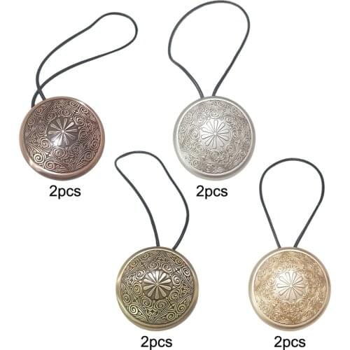 2pcs Metallic Boho Magnetic Window Curtain Holdbacks Tiebacks Net Drape Buckle Holder Clips