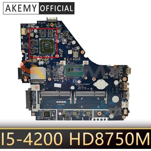 For Acer E1-572 V5-561G E1-572G Laptop Motherboard V5WE2 LA-9531P With I5-4200 CPU HD8750M GPU 100% Fully Tested
