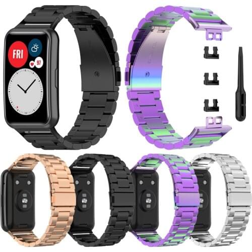 Metal Watch Band for Huawei Watch Fit Wristband Stainless Steel Strap Bracelet Replacement for Huawei Fit Watch Accessories