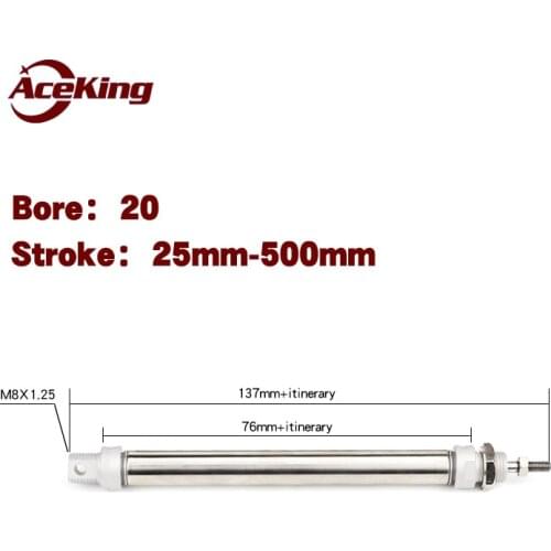 Stainless steel mini small push-on industrial fixture cylinder MA20X25/50/75/100/125/150/175/200/300SCA MA20X50SCA MA20-100SCA