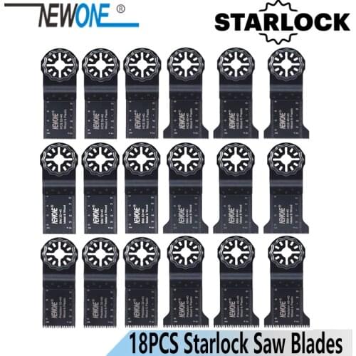 NEWONE Starlock 18pcs Oscillating Tool Saw Blades Set 32/45mm Blades Multi-tool Renovator Trimmer Saw blade Cutting Wood Metal