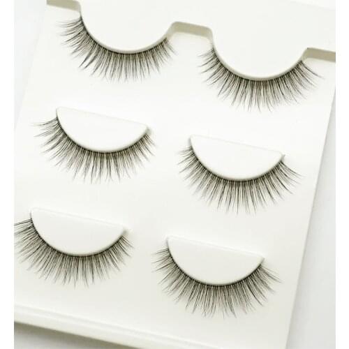 NEW 3pair Mink Eyelashes Clear Band EyeLashes Crisscross Transparent Band False Eyelashes Handmade Dramatic Lashes Upper Lash