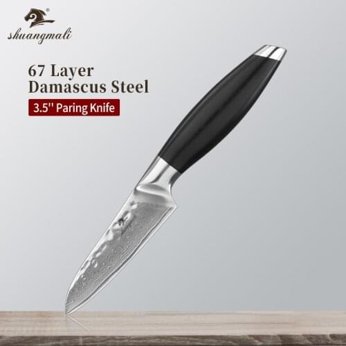 3.5 Inch Fruit Paring Knife VG10 Damascus Steel Home Kitchen Paring Knives Sharp Utility Cleaver Slicing Vegetable Peeling Knife