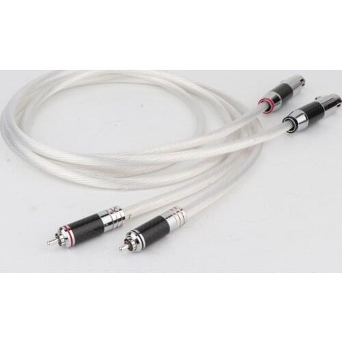 Pair 5N Single Crystal Silver Plated XLR Male to XLR Femal Plug Audio Cable HIFI
