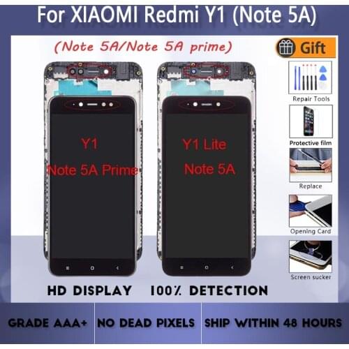 For XIAOMI Redmi Note 5A Prime/Redmi Y1/Redmi Note 5A/Redmi Y1 Lite Original LCD screen assembly with front case Black White