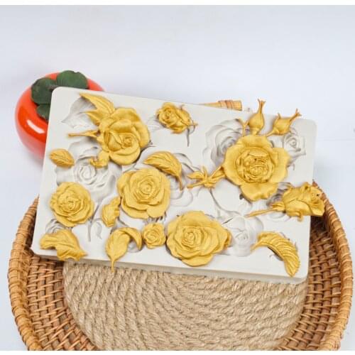 Rose Flowers Silicone Mold Valentines Day Cake Chocolate Mold wedding Cake Decorating Tools Fondant Sugarcraft Cake Mold