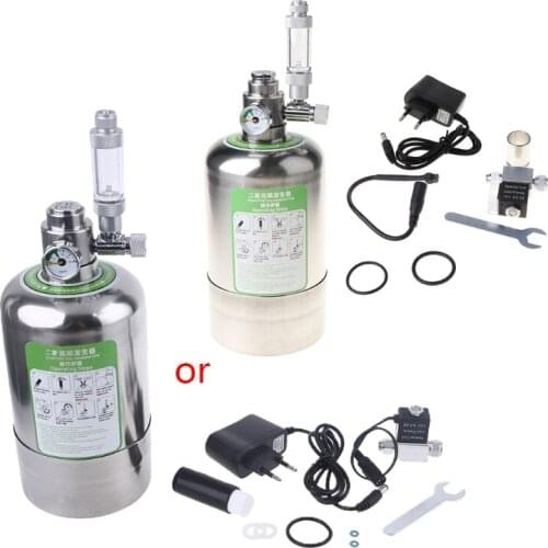 Aquarium DIY CO2 Generator System Stainless Steel Bottle Tools with Pressure Gauge Automatic Pressure Relief Valve